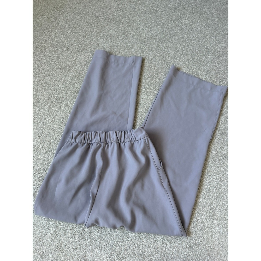 Lululemon Noir Pant Trouser Wide Leg Pant Women Size 4 Gray Pockets Silverscreen - Picture 9 of 12
